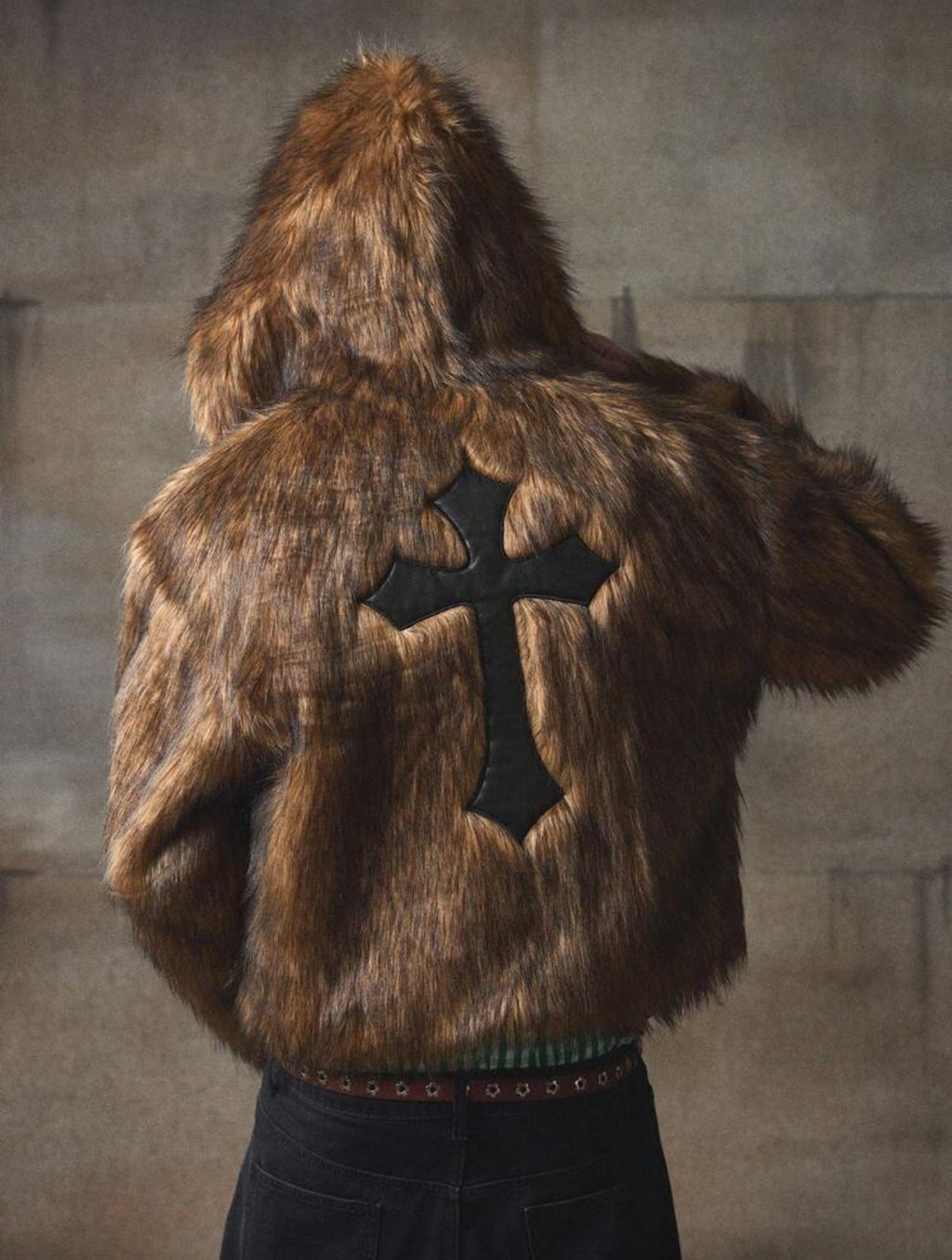 LUZA men''s fashionable cross embellished HOODED jacket, autumn/winter