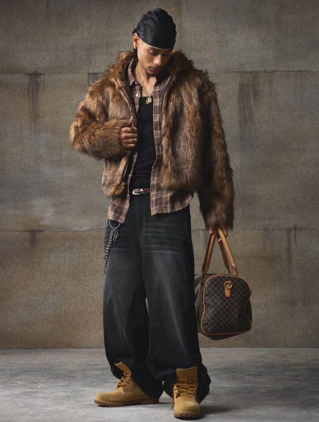 LUZA men''s fashionable cross embellished HOODED jacket, autumn/winter