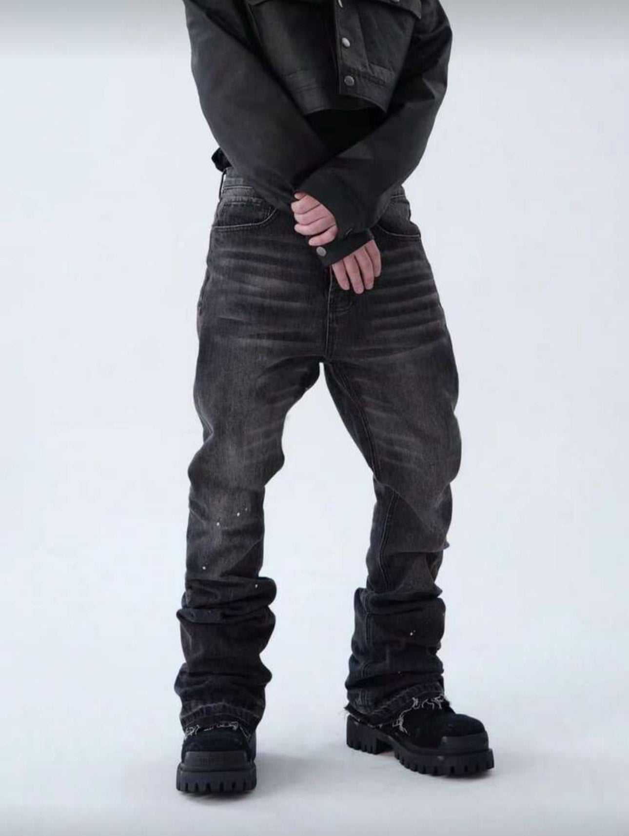 plus size black jeans for men